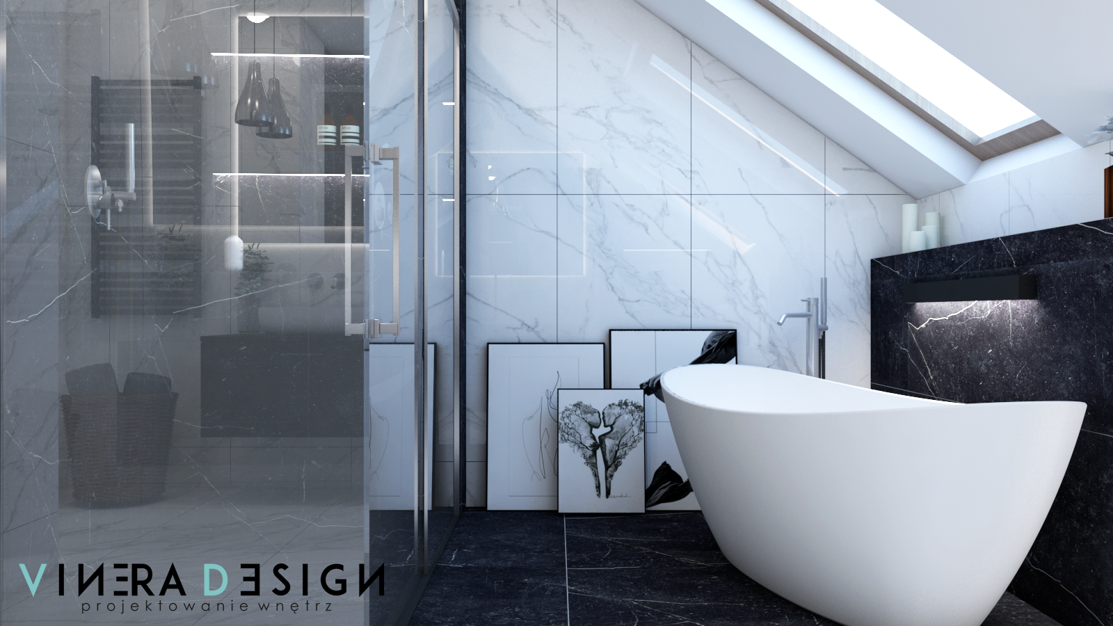 Bathroom – Black & White Marble